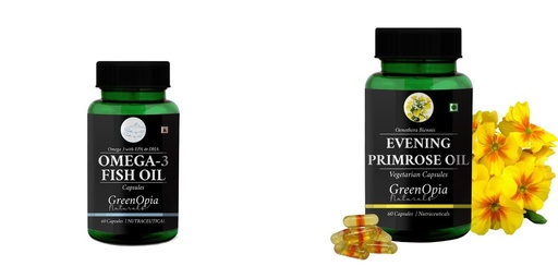 [BRSRYGAOBMHAYDTH] Fish-oil-capsules, Evening-primrose-oil-vegetarian-capsules Combo | Convenient Nutrition & Wellness Routine | Multi-Product Pack