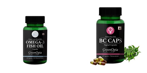 [BRSRYGAOA4AQYFLH] Fish-oil-capsules, Bc-caps-vaginal-capsules Combo | Convenient Nutrition & Wellness Routine | Multi-Product Pack