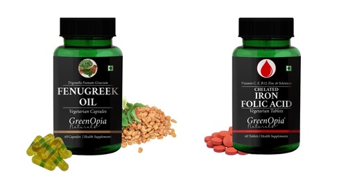 [BRSRYFQZBYMBYGTX] Fenugreek Oil Iron Folic Acid Tablets Wellness Daily Vitality |60 CAPSULES