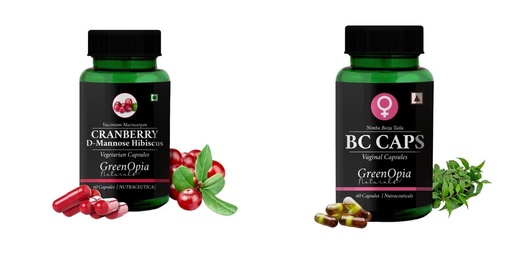 [BRSRYGAOCICRACY3] Cranberry-d-mannose-hibiscus-capsules, Bc-caps-vaginal-capsules Combo | Convenient Nutrition & Wellness Routine | Multi-Product Pack