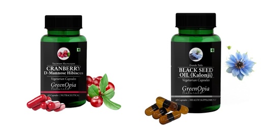 [BRSRYGAOCV6BUFD6] Cranberry-d-mannose-hibiscus-capsules, Black-seed-oil-capsules Combo | Convenient Nutrition & Wellness Routine | Multi-Product Pack