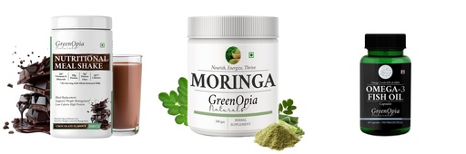 [BRSRYGAOC4DQ2HL3] Nutritional-meal-shake-chocolate, Moringa-oleifera-powder, Fish-oil-capsules Combo | Convenient Nutrition & Wellness Routine | Multi-Product Pack
