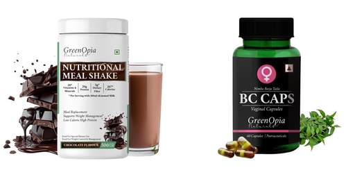 [BRSRYGAOB5YGCA33] Nutritional-meal-shake-chocolate, Bc-caps-vaginal-capsules Combo | Convenient Nutrition & Wellness Routine | Multi-Product Pack