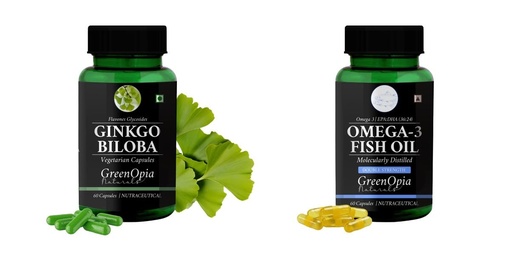 [BRSRYGAOBMFRO2T3] Ginkgo-biloba-vegetarian-capsules, Fish-oil-double-strength Combo | Convenient Nutrition & Wellness Routine | Multi-Product Pack
