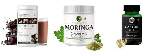 [BRSRYGAOAUMRUHQ6] Nutritional-meal-shake-chocolate, Moringa-oleifera-powder, Castor-oil-vegetarian-capsules Combo | Convenient Nutrition & Wellness Routine | Multi-Product Pack