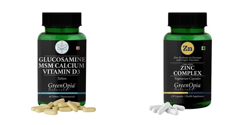 [BRSRYFQZBF5WKCYV] Glucosamine Msm Tablets Zinc Complex Wellness Daily Vitality |60 CAPSULES