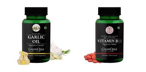 [BRSRYFQZAUDQKEQV] Garlic Oil Vitamin B12 Tablets Wellness Daily Vitality |60 CAPSULES