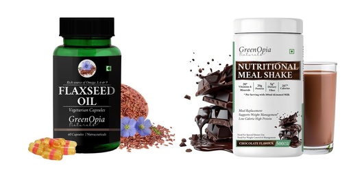 [BRSRYFQZAF7GA2TJ] Flax Seed Oil Nutritional Meal Shake Chocolate Wellness Daily Vitality |60 CAPSULES