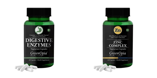 [BRSRYFQZPICBM23Z] Digestive Enzymes Zinc Complex Wellness Daily Vitality |60 CAPSULES