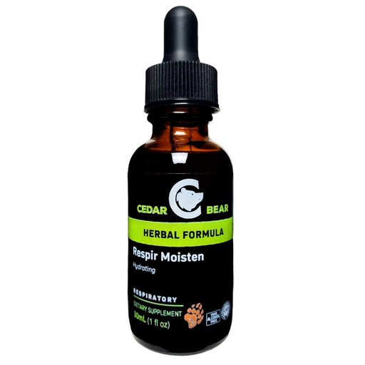 [BRSW2ELYOAPGYD3F] Cedar Bear Respir Moisten a Liquid Herbal Supplement That Moisturizes and Soothes Irritated Respiratory Tissues and Relieves Occasional Dry Coughs 1 Fl Oz