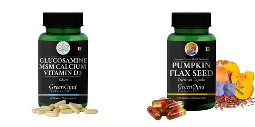[BRSRYFQZPIFRUYD7] Glucosamine Msm Tablets Pumpkin Oil Wellness Daily Vitality |60 CAPSULES