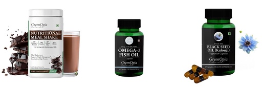 [BRSRYGAOBN7GY3DZ] Nutritional-meal-shake-chocolate, Fish-oil-capsules, Black-seed-oil-capsules Combo | Convenient Nutrition & Wellness Routine | Multi-Product Pack