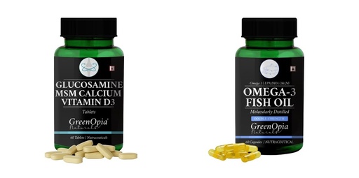 [BRSRYGAOBFYG2EL2] Glucosamine-msm-tablets, Fish-oil-double-strength Combo | Convenient Nutrition & Wellness Routine | Multi-Product Pack