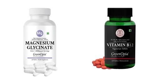 [BRSRYFQZBNYGMEI2] Magnesium Glycinate Forte Tablets Vitamin B12 Wellness Daily Vitality |60 CAPSULES