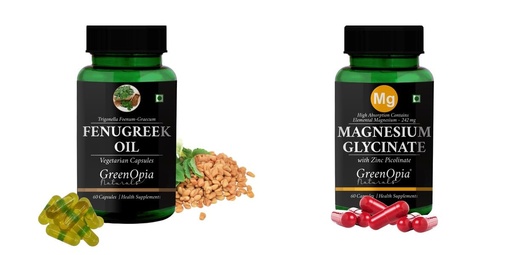 [BRSRYFQZAEMRE3T3] Fenugreek Oil Magnesium Glycinate Zinc Wellness Daily Vitality |60 CAPSULES