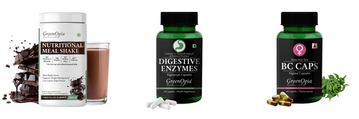 [BRSRYGAOCIMB4YD2] Nutritional-meal-shake-chocolate, Digestive-enzymes-60-vegetarian-capsules, Bc-caps-vaginal-capsules Combo | Convenient Nutrition & Wellness Routine | Multi-Product Pack