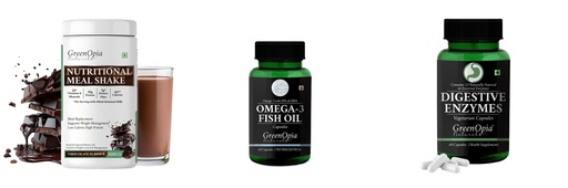 [BRSRYGAOCMGWC23G] Nutritional-meal-shake-chocolate, Fish-oil-capsules, Digestive-enzymes-60-vegetarian-capsules Combo | Convenient Nutrition & Wellness Routine | Multi-Product Pack