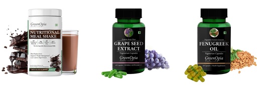 [BRSRYGAOAUIBEYDF] Nutritional-meal-shake-chocolate, Grape-seed-extract-60-vegetarian-capsules, Fenugreek-oil-vegetarian-capsules Combo | Convenient Nutrition & Wellness Routine | Multi-Produc