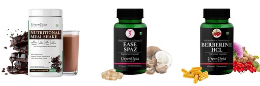[BRSRYGAOB4DRQCI4] Nutritional-meal-shake-chocolate, Ease-spaz-vegetarian-capsules, Berberine-hcl-vegetarian-capsules Combo | Convenient Nutrition & Wellness Routine | Multi-Product Pack