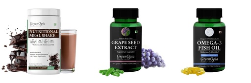 [BRSRYGAOBYOQMCYV] Nutritional-meal-shake-chocolate, Grape-seed-extract-60-vegetarian-capsules, Fish-oil-double-strength Combo | Convenient Nutrition & Wellness Routine | Multi-Product Pack