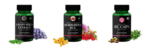 [BRSRYGAOBZ5WKGT6] Grape-seed-extract-60-vegetarian-capsules, Berberine-hcl-vegetarian-capsules, Bc-caps-vaginal-capsules Combo | Convenient Nutrition & Wellness Routine | Multi-Product Pack