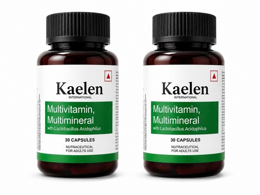 [BRSRGHAEBN5Q2GTP] KAELEN Multivitamin & Multimineral Capsules | Supports Clear Skin, Glow & Anti-Aging | Essential Vitamins & Minerals for Overall Wellness, Radiant Skin, Daily Energy & Immunity Boost (Pack of 2)