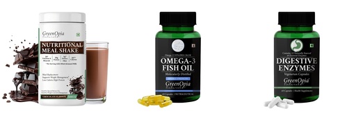 [BRSRYGAOA4CBMDY2] Nutritional-meal-shake-chocolate, Fish-oil-double-strength, Digestive-enzymes-60-vegetarian-capsules Combo | Convenient Nutrition & Wellness Routine | Multi-Product Pack