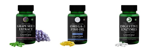 [BRSRYGAOAEJWEHLZ] Grape-seed-extract-60-vegetarian-capsules, Fish-oil-double-strength, Digestive-enzymes-60-vegetarian-capsules Combo | Convenient Nutrition & Wellness Routine | Multi-Product