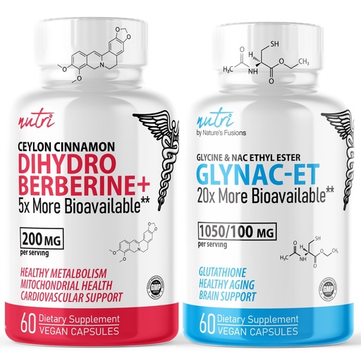 [BRSRAZDYOEFBEETV] Nature's Fusions Dihydroberberine 200mg (60 Capsules) - GlyNAC-ET (60 Capsules) Bundle