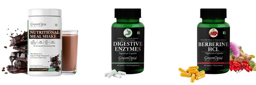 [BRSRYGAOBEMBGALX] Nutritional-meal-shake-chocolate, Digestive-enzymes-60-vegetarian-capsules, Berberine-hcl-vegetarian-capsules Combo | Convenient Nutrition & Wellness Routine | Multi-Product