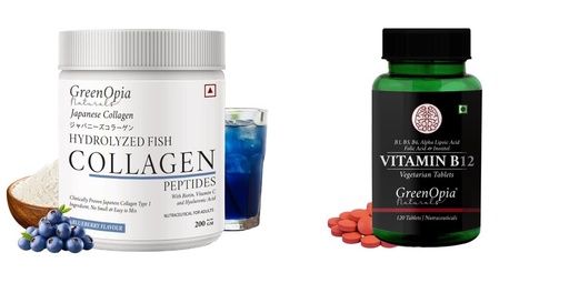 [BRSRYFQZPIPQMDLF] Marine Collagen Peptides Powder Blueberry Vitamin B12 Tablets Wellness Daily Vitality |60 CAPSULES