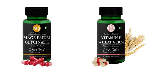 [BRSRYFQZC57RM2DP] Magnesium Glycinate Zinc Vitamin E Wheat Germ Oil Wellness Daily Vitality |60 CAPSULES
