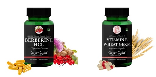 [BRSRYFQZAB5BQYDP] Berberine HCl Vitamin E Wheat Germ Oil Wellness Daily Vitality |60 CAPSULES
