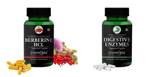 [BRSRYFQZAF5QAGY3] Berberine HCl Digestive Enzymes Wellness Daily Vitality |60 CAPSULES