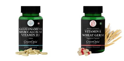 [BRSRYFQZBACAAADU] Glucosamine Msm Tablets Vitamin E Wheat Germ Oil Wellness Daily Vitality |60 CAPSULES