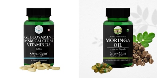 [BRSRYFQZBEJQMA36] Glucosamine Msm Tablets Moringa Seed Oil Wellness Daily Vitality |60 CAPSULES