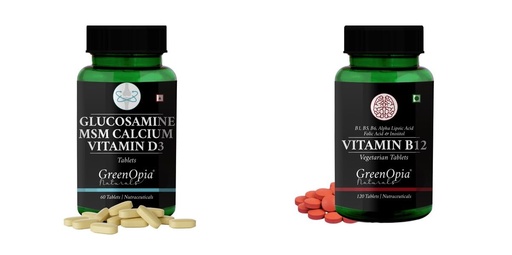 [BRSRYFQZBMIBG3T3] Glucosamine Msm Tablets Vitamin B12 Wellness Daily Vitality |60 CAPSULES