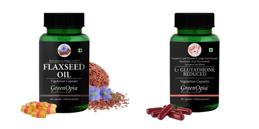 [BRSRYFQZBMOROGTD] Flax Seed Oil L Glutathione Reduced Wellness Daily Vitality |60 CAPSULES