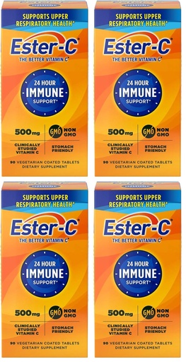 [BRSRAY35CQHG2CLG] Ester-C 500 mg 24 Hour Vitamin C Tablets for Immune Support, Vitamin-C Supplement, 90 Count (Pack of 4)