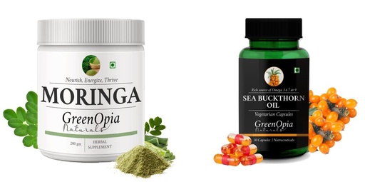 [BRSRYFQZAV5QOAL4] Moringa Oleifera Powder Sea Buckthorn Oil Wellness Daily Vitality |60 CAPSULES