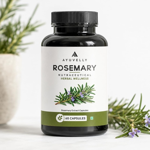 [BRSRYGQBB4BBEDQU] Rosemary Leaf Capsules | Veg Capsule | Nutritional Supplement for Daily Wellness | 500 mg | 60 Capsules