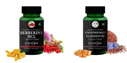 [BRSRYFQZA4GWMDTJ] Berberine HCl Tocotrienols Flaxseed Oil Wellness Daily Vitality |60 CAPSULES