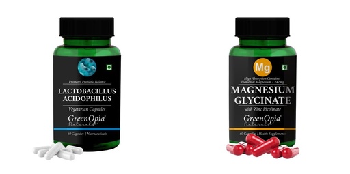 [BRSRYFQZCIBWO2T5] Lactobacillus Magnesium Glycinate Zinc Wellness Daily Vitality |60 CAPSULES