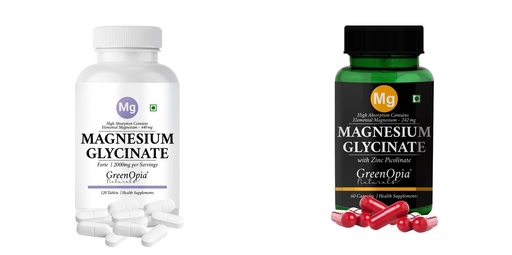 [BRSRYFQZBAPQOCL4] Magnesium Glycinate Forte Tablets Zinc Wellness Daily Vitality |60 CAPSULES