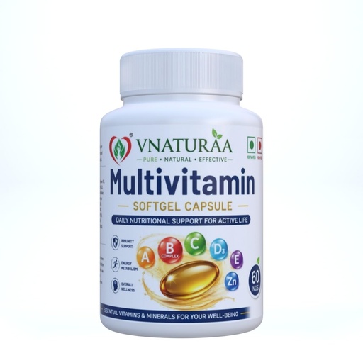 [BRSRYFLQCMIB6G3L] Multivitamin Softgel Capsules 60 Capsules Daily Vitamin & Mineral Nutritional Supplement for Men & Women Pack of 1