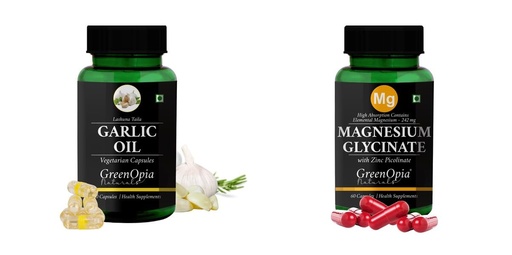 [BRSRYFQZCIMROFI4] Garlic Oil Magnesium Glycinate Zinc Wellness Daily Vitality |60 CAPSULES