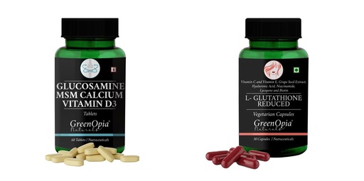 [BRSRYFQZB57ROCY4] Glucosamine Msm Tablets L Glutathione Reduced Wellness Daily Vitality |60 CAPSULES