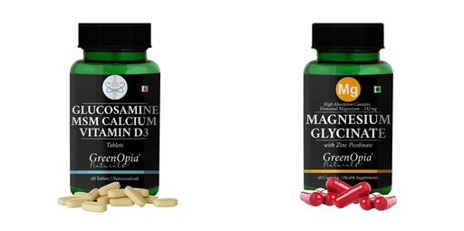 [BRSRYFQZBN5WCALZ] Glucosamine Msm Tablets Magnesium Glycinate Zinc Wellness Daily Vitality |60 CAPSULES