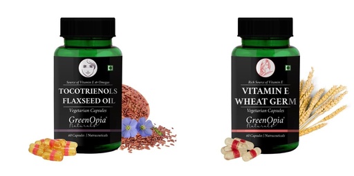 [BRSRYFQZAQHQ2E3B] Tocotrienols Flaxseed Oil Vitamin E Wheat Germ Wellness Daily Vitality |60 CAPSULES