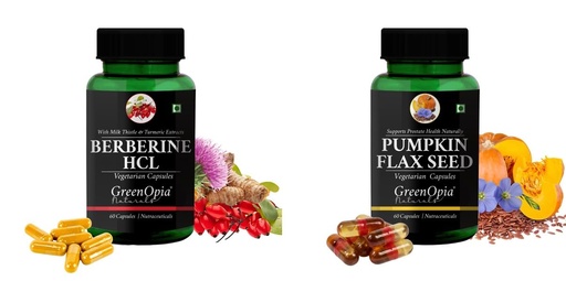 [BRSRYFQZAUDWM235] Berberine HCl Pumpkin Oil Wellness Daily Vitality |60 CAPSULES